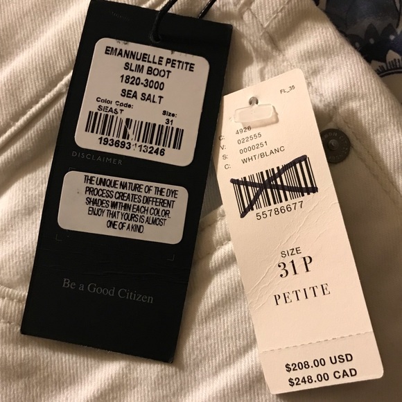 Citizens of Humanity Emannuelle Petite Slim Bootcut Jeans Size 31P in Sea Salt - Picture 11 of 11